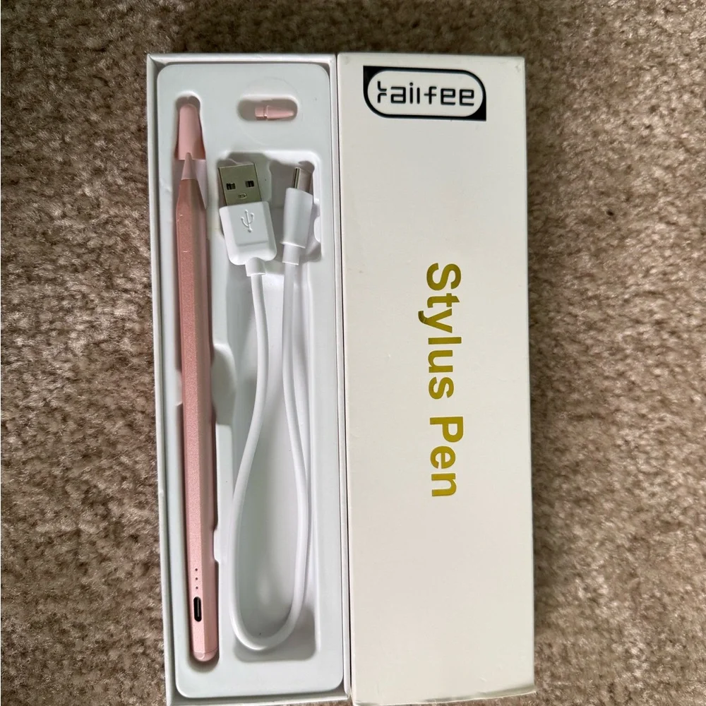 Pink Stylus Pen with USB Cable